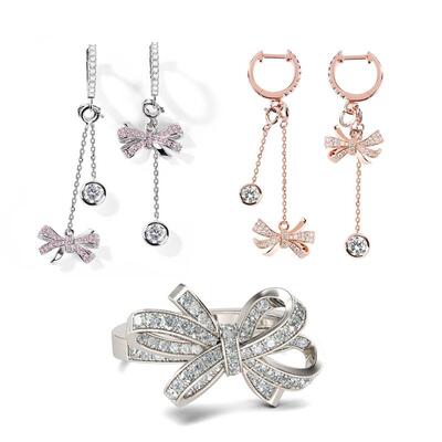 Jeulia Bowknot Sterling Silver Jewelry Set