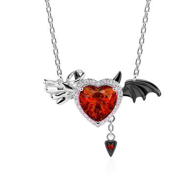 Jeulia “Angels and Demons” Wing Heart Necklace