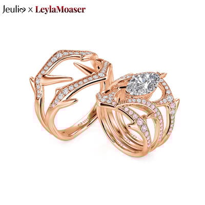 Jeulia x Leyla Dense Thorn Couple Rings