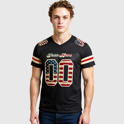 Custom Football Jersey Vintage USA Flag Mesh Authentic