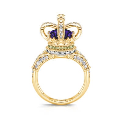Jeulia "Crowns for You" Coronation Crown Sterling Silver Ring