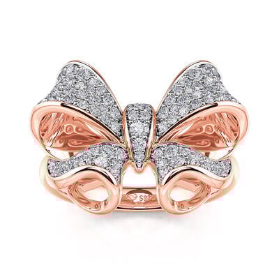 Jeulia Anillo de Plata de Ley de Corte Redondo con Diseño de Lazo