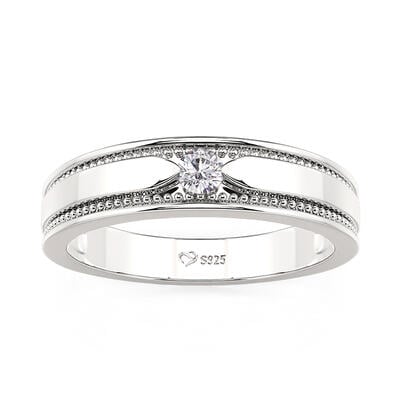 Jeulia Alliances pour hommes Grains de milgrain Coupe ronde