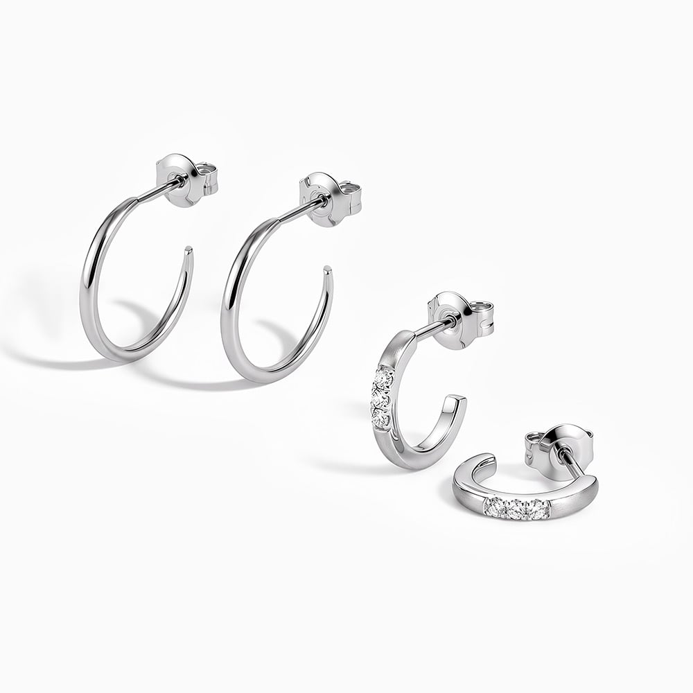 "Smitten" Ensemble de boucles d'oreilles à superposer