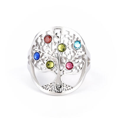 Jeulia Family Tree Birthstone Ring