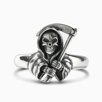 Jeulia "Soul Harvester" Skull Sterling Silver Ring