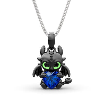 Jeulia Hug Me "Show Your Heart" Dragon Heart Cut Sterling Silver Necklace