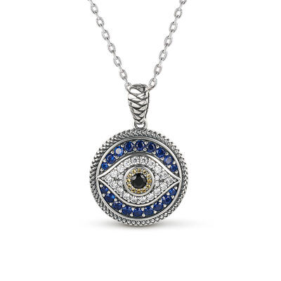 Jeulia "Devil Eye" Sterling Silver Necklace