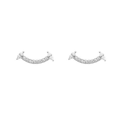 Jeulia "Shining Smile" Sterling Silver Stud Earrings