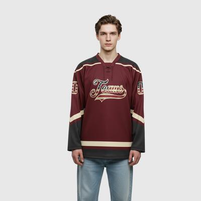 Custom Vintage USA Flag Hockey Lace Neck Jersey