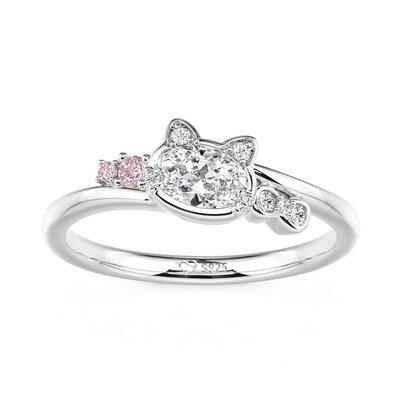 Jeulia Minimalist Bypass Cat Ring with Bow Knot Sterling Silver