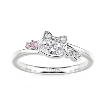 Jeulia Minimalist Bypass Cat Ring with Bow Knot Sterling Silver