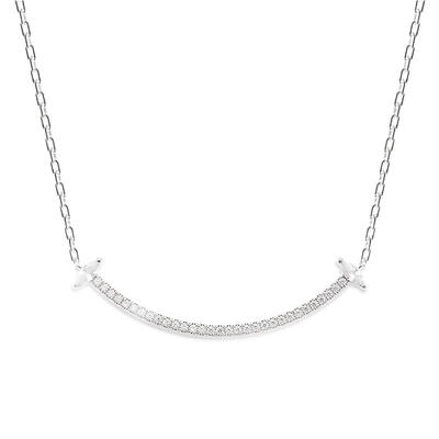 Jeulia "Shining Smile" Sterling Silver Necklace