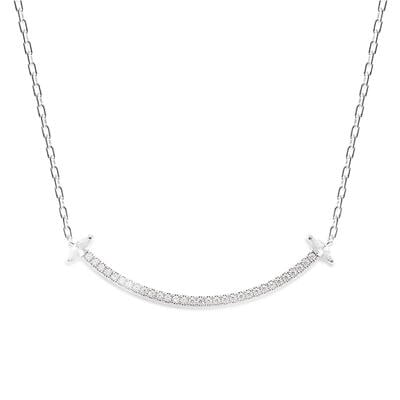 Jeulia "Shining Smile" Sterling Silver Necklace