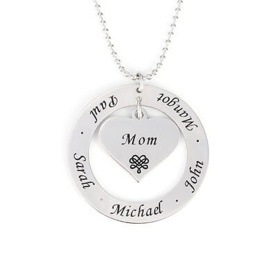 Jeulia Engraved Necklace Sterling Silver