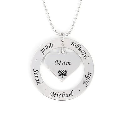 Jeulia Engraved Necklace Sterling Silver