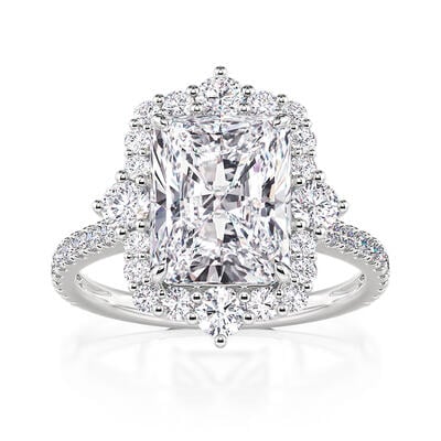 Jeulia Gorgeous Halo Radiant Cut Engagement Ring