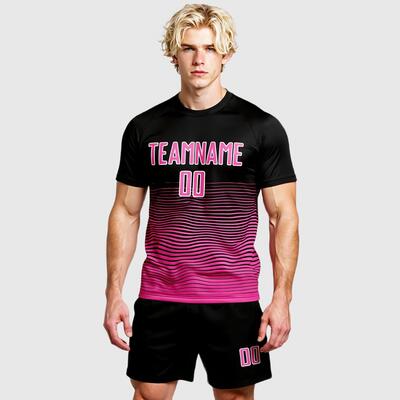 Custom Gradient Line Sublimation Soccer Jersey Breathable Fabric for School Team Competitions