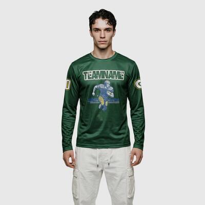 Custom Green T-Shirt-Green Bay-Inspired Fan Tee with Personalized Name & Number