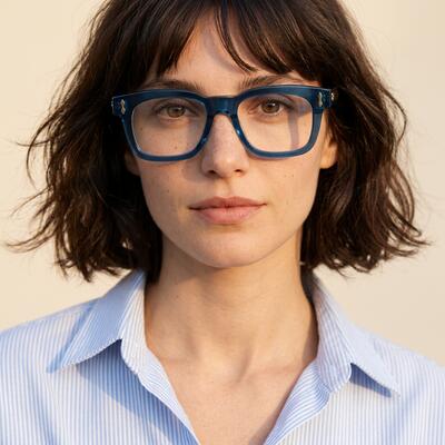 Thodore Blue Square Glasses