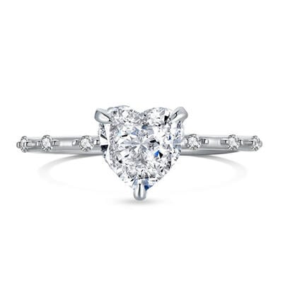 Jeulia Classic Heart Cut Sterling Silver Ring
