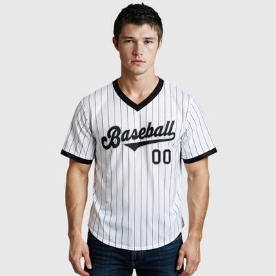 Custom White Black Pinstripe Jersey with Personalized Number and Team Logo Perfect for Baseball Games
