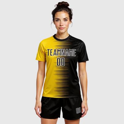 Custom Soccer Jersey Gradient Line Sublimation with Breathable Fabric