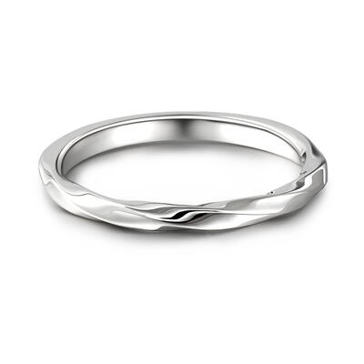 Jeulia "Love Entwined" Sterling Silver Men's Band