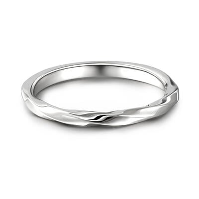 Jeulia Alliance pour homme "L'amour entrelacé" Argent Sterling