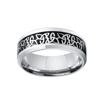 Jeulia Celtic Knot Titanium Steel Men's Band