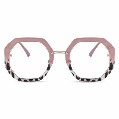 Megre Pink Geometric Glasses