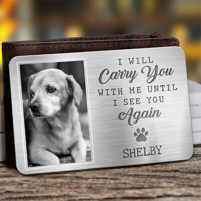 Personalized Aluminum Wallet Card I Will Carry You with Me Memorial ...
