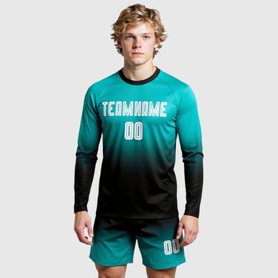Custom Soccer Jersey Sublimation Long Sleeve Fade Fashion Fit
