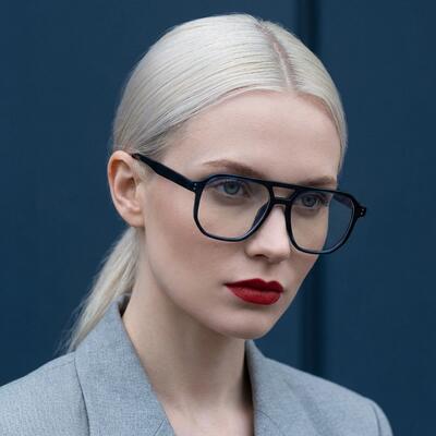 Truda Blaue Pilot Brille