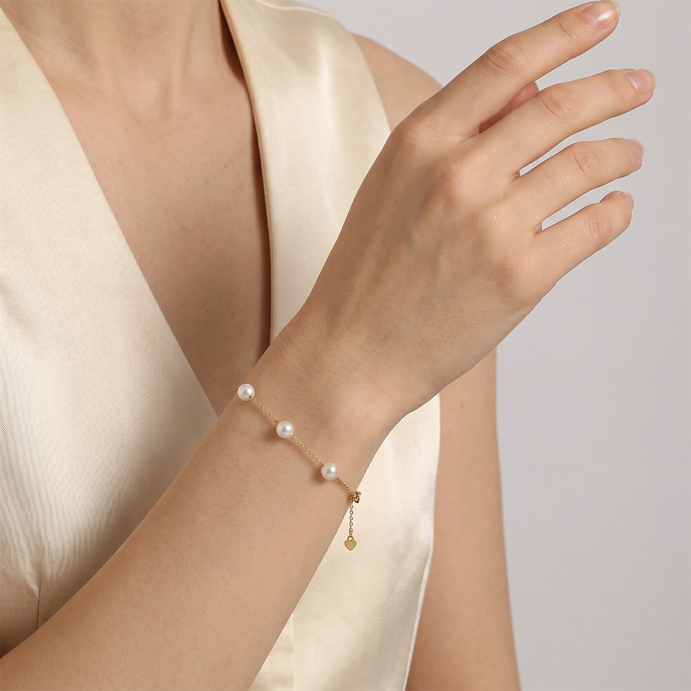 "Échos de Dévotion" Bracelet Perles d'Eau Douce 5,5-6,0 mm