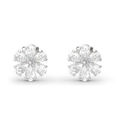 Jeulia Elegant Flower Sterling Silver Earrings