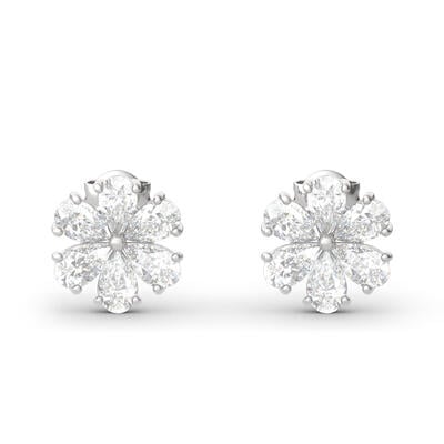 Jeulia Elegant Flower Sterling Silver Earrings