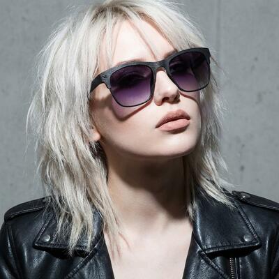 Bert Schwarze Quadratische Sonnenbrille