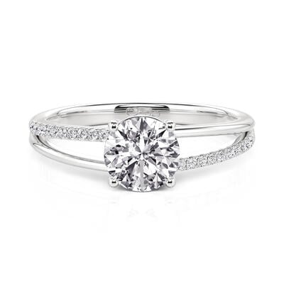Jeulia Custom Split Shank Round Cut Promise Ring with Birthstone