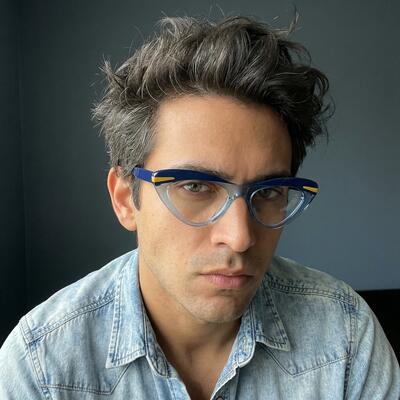 Emma Blue Cat Eye Glasses