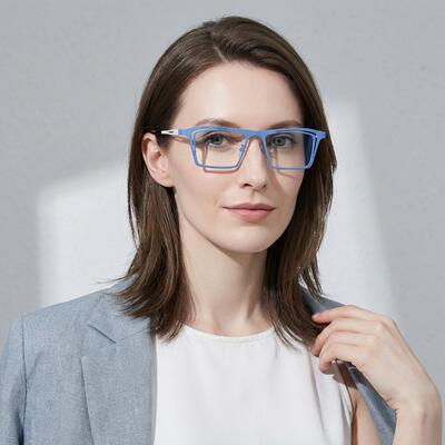 Marina Blue Rectangle Glasses
