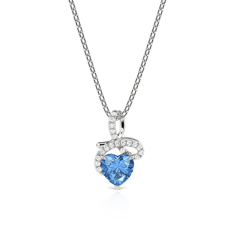 Jeulia Custom "Infinite Love" Heart Necklace With Birthstone