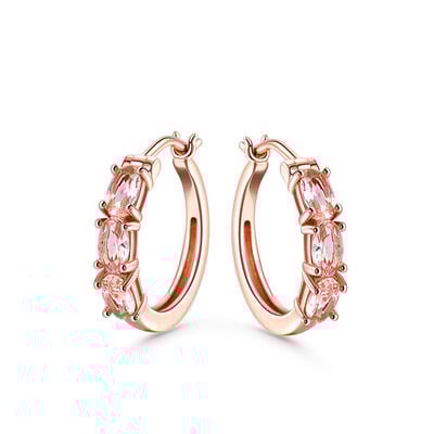 Jeulia Oval Cut Synthetic Morganite Sterling Silver Earrings