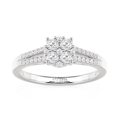 Jeulia Olivetta Round Gemstone Ring with Split Shank