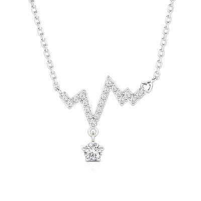 Jeulia Custom Simple Heartbeat Necklace with Birthstone