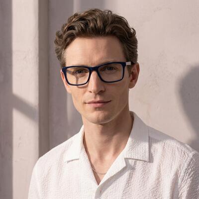 Foster Blue Rectangle Glasses
