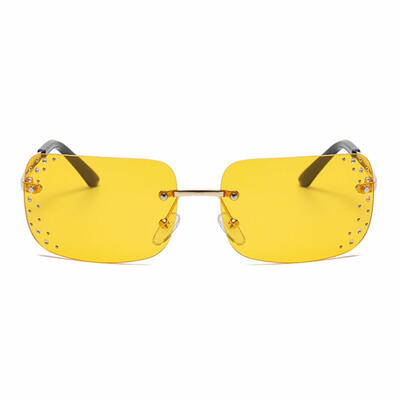 Marcie Yellow Rectangle Sunglasses