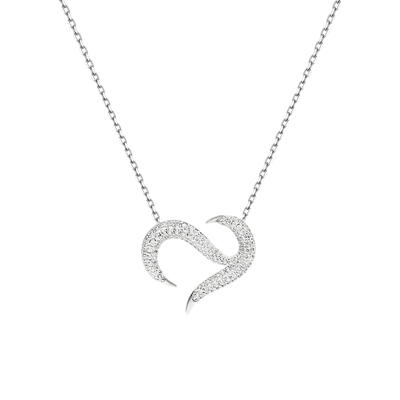 Jeulia Logo Shape Heart Sterling Silver Necklace