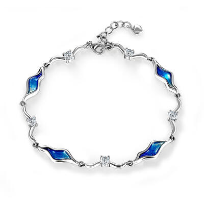 Jeulia Midsummer Night River Riples Round Cut Bracelet