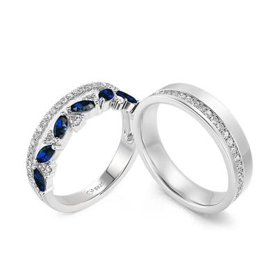 Jeulia Custom Classic His and Hers Wedding Ring Set